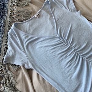 Garage Light blue ruched crop top